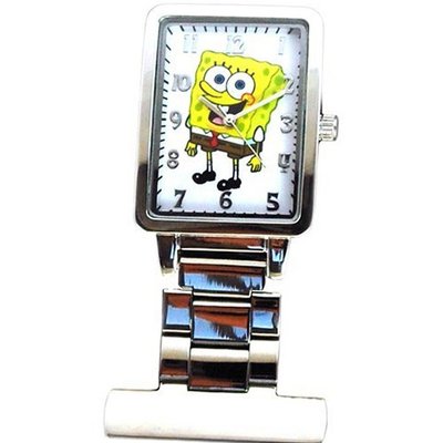 Spongebob Squarepants Rectangular White Dial Nurses Fob SB012