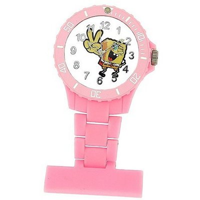Spongebob Squarepants Water Resistant Pink Rotating Bezel Nurses Fob SB37