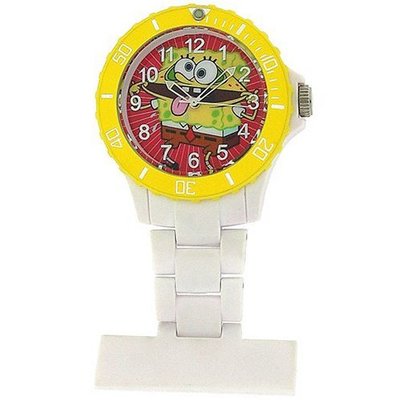Spongebob Squarepants Water Resistant White Nurses Rotating Bezel Fob SB38