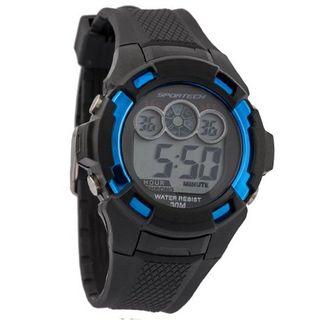 Sportech SP10602 - Digital Sport - Black & Blue Water Resistant Digital