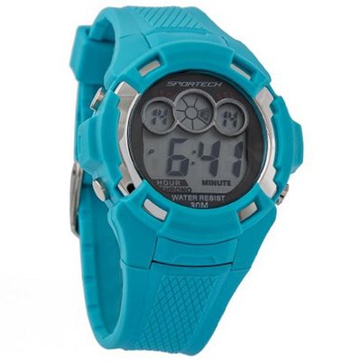 Sportech SP10603 - Digital Sport - Light Blue Water Resistant Digital