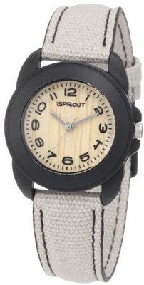 Sprout ST/1033BKBKKH Khaki Organic Cotton Strap Bamboo Dial