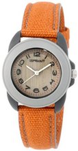 Sprout ST/1036GYGYOR Orange Organic Cotton Strap Dark Bamboo Dial