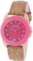 Sprout ST/1057PKCK Swarovski Crystal Accented Pink Dial Natural Cork Strap