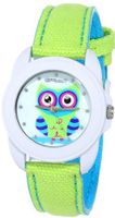 Sprout ST/1061MPGN Swarovski Crystal Accented Owl Dial Green Organic Cotton Strap