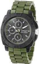 Sprout ST/3802BKGN Multi-Function Bamboo Dial Green Corn Resin Bracelet