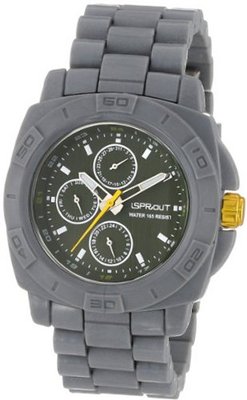 Sprout ST/3803GNGY Multi-Function Bamboo Dial Grey Corn Resin Bracelet