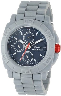 Sprout ST/3803NVGY Multi-Function Bamboo Dial Grey Corn Resin Bracelet