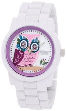 Sprout ST/5034MPWT Diamond and Owl Dial White Corn Resin Bracelet