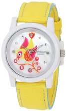Sprout ST/5509MPYL Organic Cotton Straps Diamond Accented Bird Theme Dial Yellow Cotton Strap