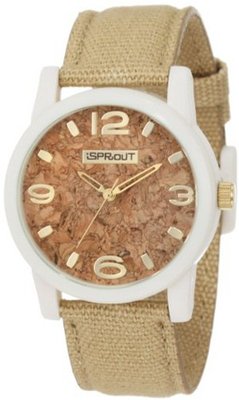 Sprout ST/5511CKKH Organic Cork Dial Khaki Cotton Strap Corn Resin