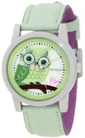 Sprout ST/5512MPLG Light Green Organic Cotton Strap Blue Owl Dial