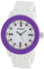 Sprout ST/6505MPPR Purple Swarovski Crystal Accented White Corn Resin Bracelet