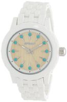Sprout ST/6803BLWT Blue Swarovski Crystal Accented Bamboo Dial White Corn Resin Bracelet