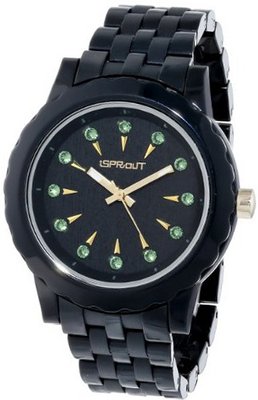 Sprout ST/6806GNBK Black Corn Resin Green Swarovski Elements Bracelet