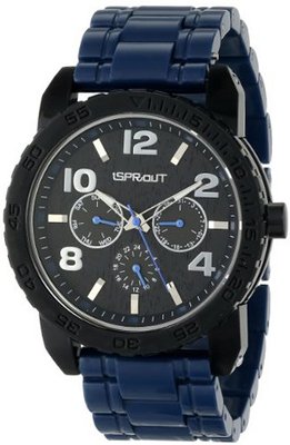 Sprout ST/7006BKNV Multi-Function Tree Bark Dial Navy Corn Resin Bracelet