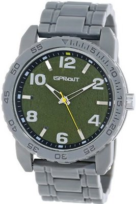 Sprout ST/7007GNGY Green Tree Bark Dial Grey Corn Resin Bracelet