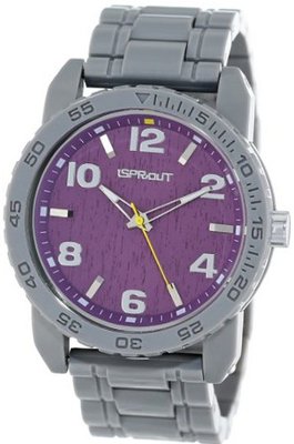 Sprout ST/7007PRGY Purple Tree Bark Dial Grey Corn Resin Bracelet