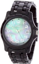 Sprout ST6003JMBK Black Mother-Of-Pearl Dial Black Corn Resin Bracelet