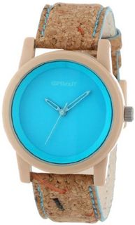 Sprout Unisex ST/5516BLCK Light Blue Dial Cork Strap Eco-Friendly