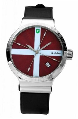 St. Gallen Disinfectable - Color Clean Collection - Mechanical Automatic , 3 Counters Pulsation Calibration, Guilloche In Turkey Lacquer Dial