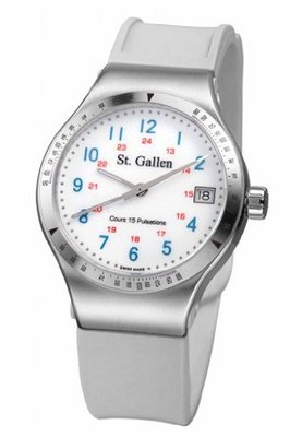 St. Gallen Disinfectable - Florence Nightingale Collection - Quartz , Counter For Pulsation Calibration, Ceramic White Color Dial