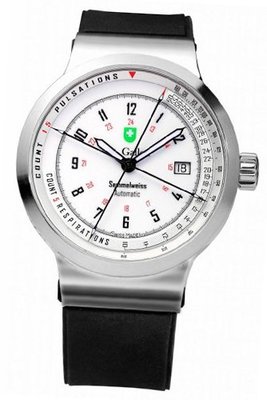 St. Gallen Disinfectable - Semmelweiss Collection - Mechanical Automatic , Counters For Pulsation & Respiration Calibration, Ceramic White Dial