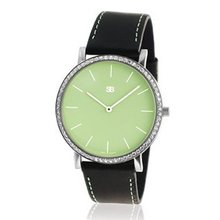 SOB1005/DIA SOB Steel , Green Dial, Full Diamond Bezel