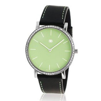 SOB1005/DIA SOB Steel , Green Dial, Full Diamond Bezel