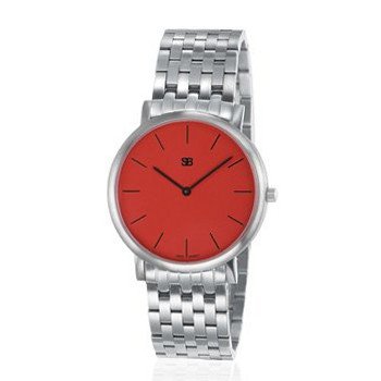 SOB1007/BRLINK Steel Blaze with Red Dial, Steel Bracelet