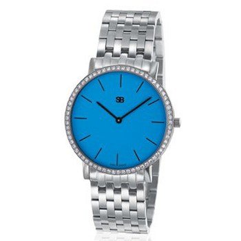 SOB1009/DIA Steel Blaze , Blue Dial, Full Diamond Bezel, Steel Bracelet