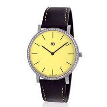 SOB1011/DIA SOB Steel , Yellow Dial, Full Diamond Bezel