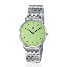 SOB1014/BRLINK Steel Blaze with Green Dial, Steel Bracelet