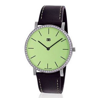 SOB1014/DIA SOB Steel , Green Dial, Full Diamond Bezel