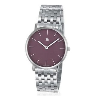 SOB1017/BRLINK Steel Blaze with Plum Dial, Steel Bracelet