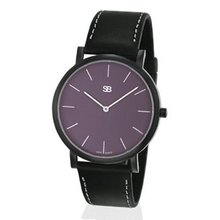 SOB1023 Steel Blaze with Plum Dial, Black Case