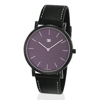 SOB1023 Steel Blaze with Plum Dial, Black Case