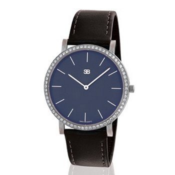 SOB1027/DIA SOB Steel with Navy Dial & Full Diamond Bezel