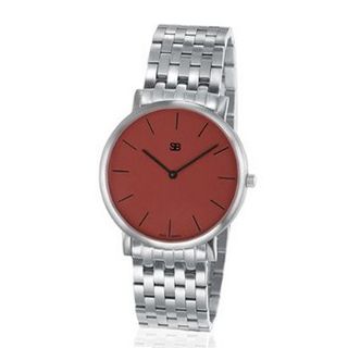 SOB1029/BRLINK Steel Blaze with Maroon Red Dial, Steel Bracelet