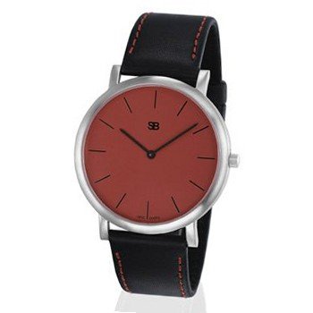 SOB1029 SOB Steel with Dark Red Dial
