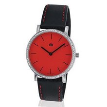 SOB1105/DIA Steel Blaze Ladies with Red Dial & Full Diamond Bezel
