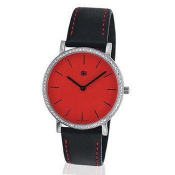 SOB1105/DIA Steel Blaze Ladies with Red Dial & Full Diamond Bezel
