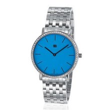 SOB1109/DIA Steel Blaze Ladies , Blue Dial, Full Diamond Bezel, Steel Bracelet