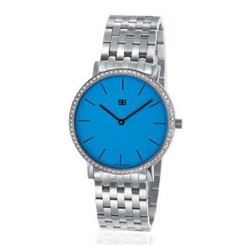 SOB1109/DIA Steel Blaze Ladies , Blue Dial, Full Diamond Bezel, Steel Bracelet