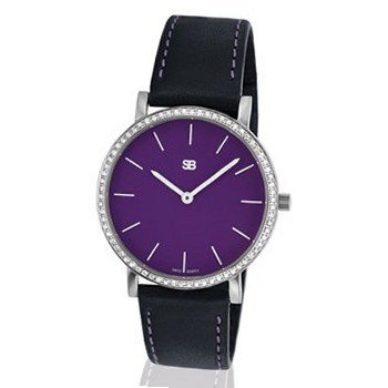 SOB1114/DIA Steel Blaze Ladies , Purple Dial, Full Diamond Bezel