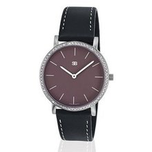 SOB1115/DIA Steel Blaze Ladies with Plum Dial & Full Diamond Bezel