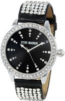 Steve Madden SMW00010-02 Black Strap with Crystal Accents