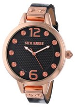 Steve Madden SMW00024-02 Rose Gold Case and Black Strap