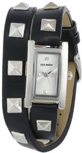 Steve Madden SMW00026-01 Pyramid Stud Black Double Wrap Strap
