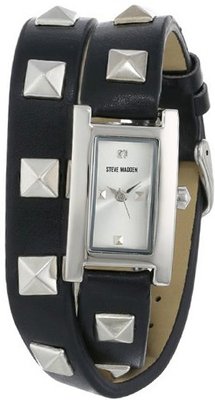 Steve Madden SMW00026-01 Pyramid Stud Black Double Wrap Strap